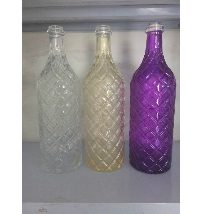 厂家定制高档洋酒瓶 空酒瓶 晶白料玻璃瓶1000ml透明瓶可加工定制