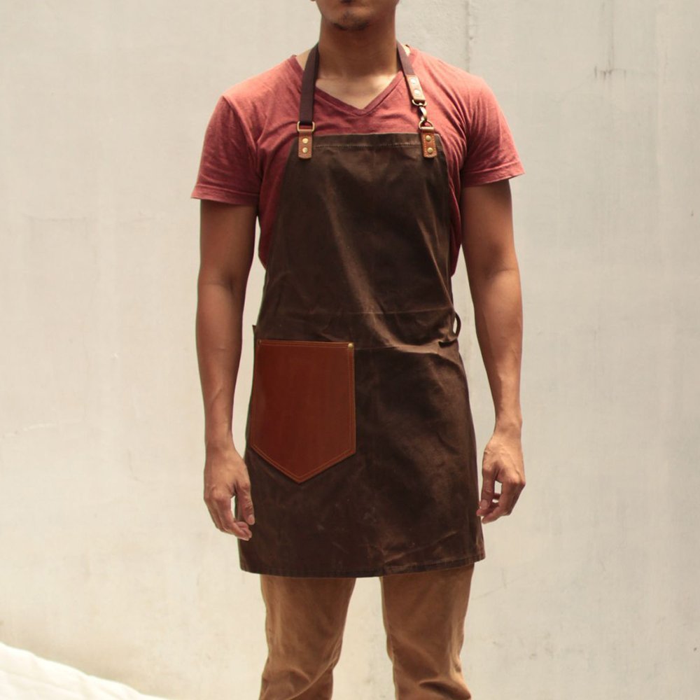 来样开发韩版帆布男女手工围裙美术美容绘画咖啡店牛仔围裙