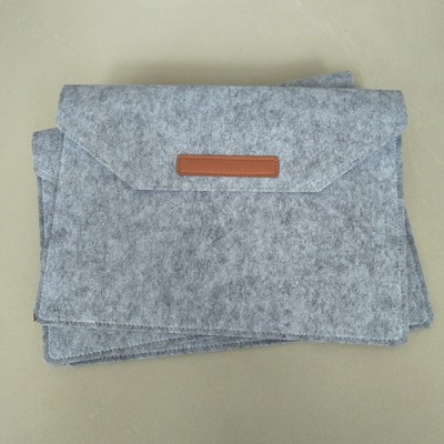 新款商務純色手拿灰色筆記本包14寸15.6寸毛氈信封電腦包防震防壓