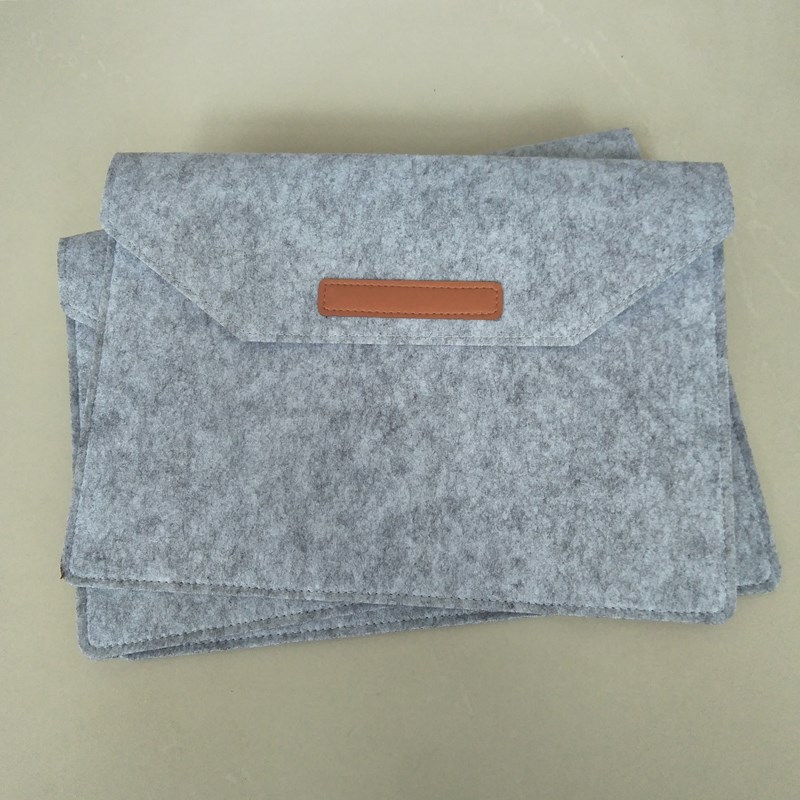 新款商務純色手拿灰色筆記本包14寸15.6寸毛氈信封電腦包防震防壓