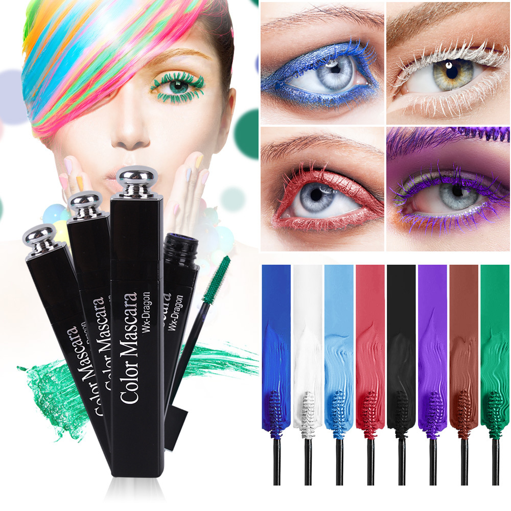 柔色彩色睫毛膏 藍紫色防水纖長卷翹漸變色濃密多色不易暈染批發