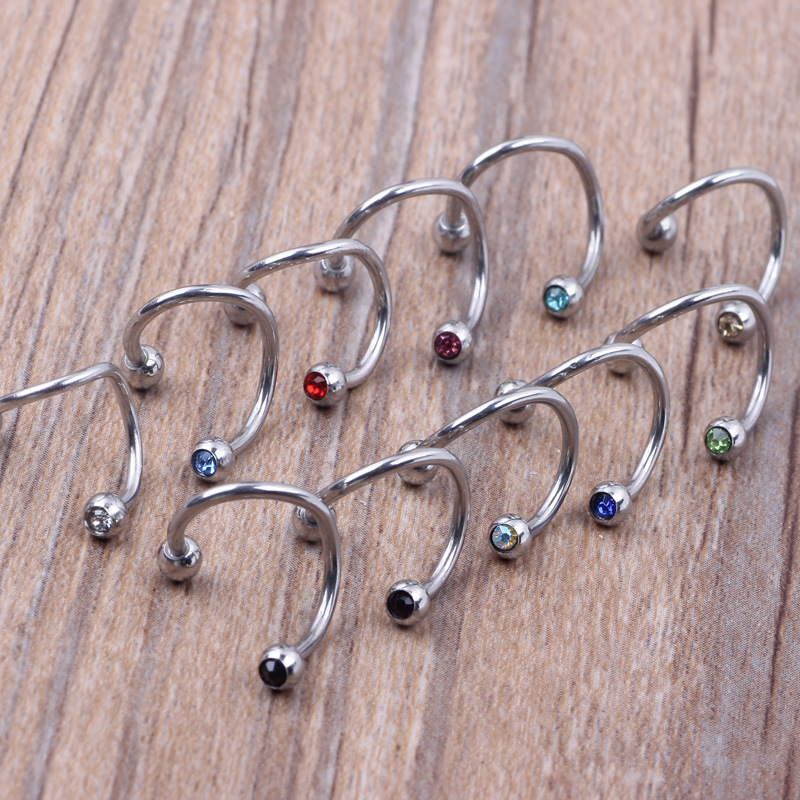 European American Popular Horseshoe Ring Stainless Steel Jewelry Multi-Use Ring Lip Nose Ear Eyebrow Piercing detail image 8