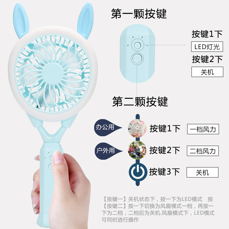 地摊热卖厂家直销USB迷你小风扇便携式充电静音五叶手持风扇批发