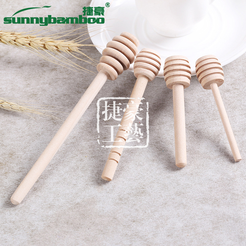 Jiehao Craft's new best-selling wooden bee spoon, natural wood practical stirring stick, kitchen helper wholesale detail image 5