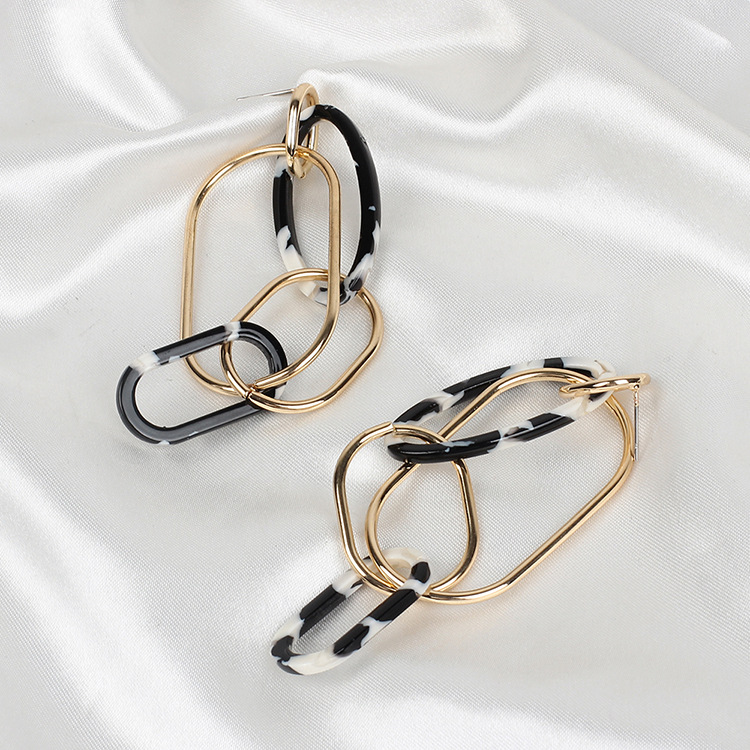 No Inlaid Inlay Material Earrings Classification Retro Geometric Arylic No Inlaid Earrings