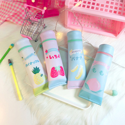 沐柒熙创意牙膏笔袋可爱女生火烈鸟小清新初高中生铅笔盒文具K