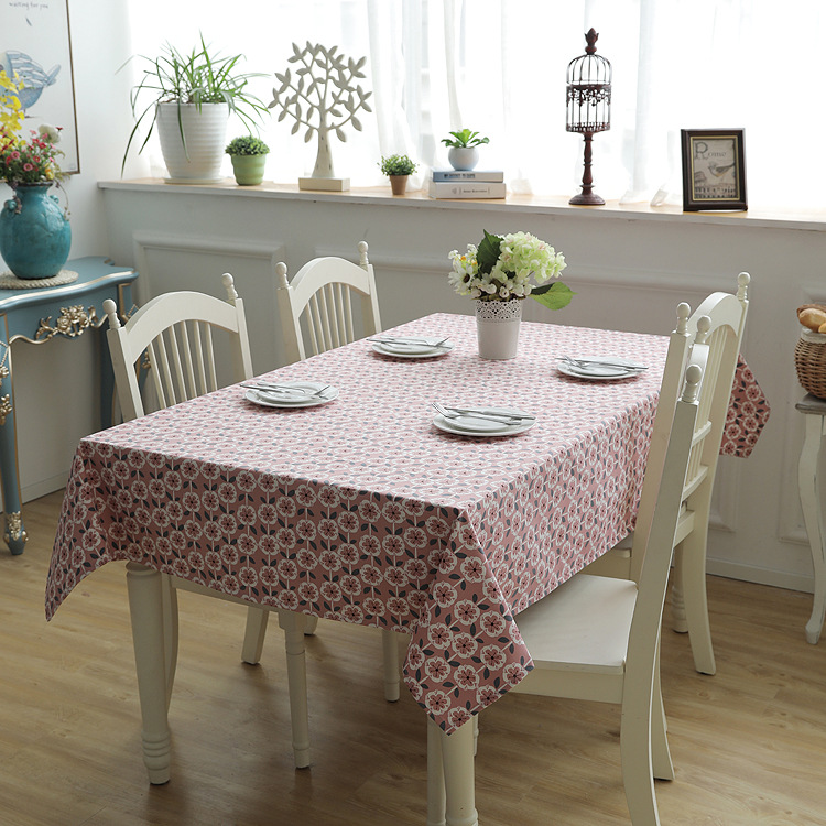 Moderne minimalistische Couchtisch- und Esstischdecke aus doppelgewebtem, dickem Canvas mit Blatt- und Blumenmuster, komplett aus Baumwolle._voghion.com