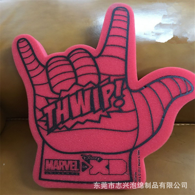 厂家批发 pu海棉海绵手掌海棉手指 手掌六色印刷成型 OK造型玩具
