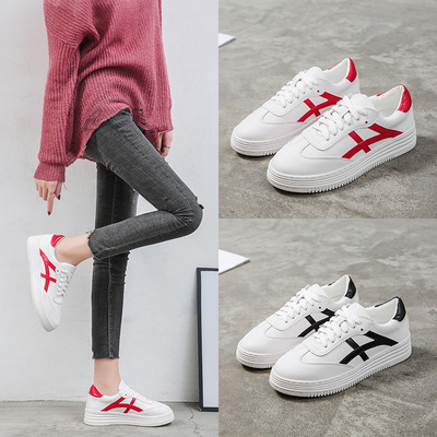 大碼41-43新款2018秋季小白鞋女休閑運動厚底系帶網紅韓版老爹鞋