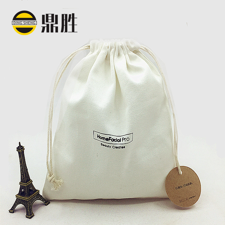 深圳厂家生产化妆品帆布收纳袋面膜束口袋包装帆布口红抽绳袋制作