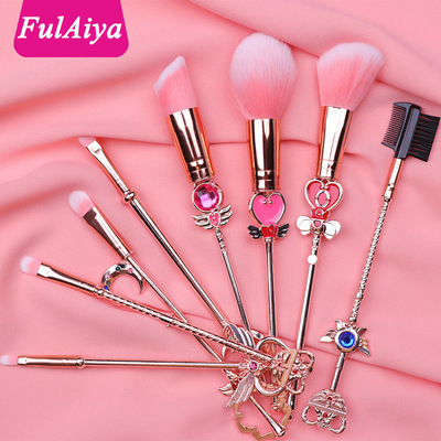 new pattern 8 Sakura Cosmetic brush suit Mocha Sakura Eye shadow brush Beauty birthday gift Metal brushes