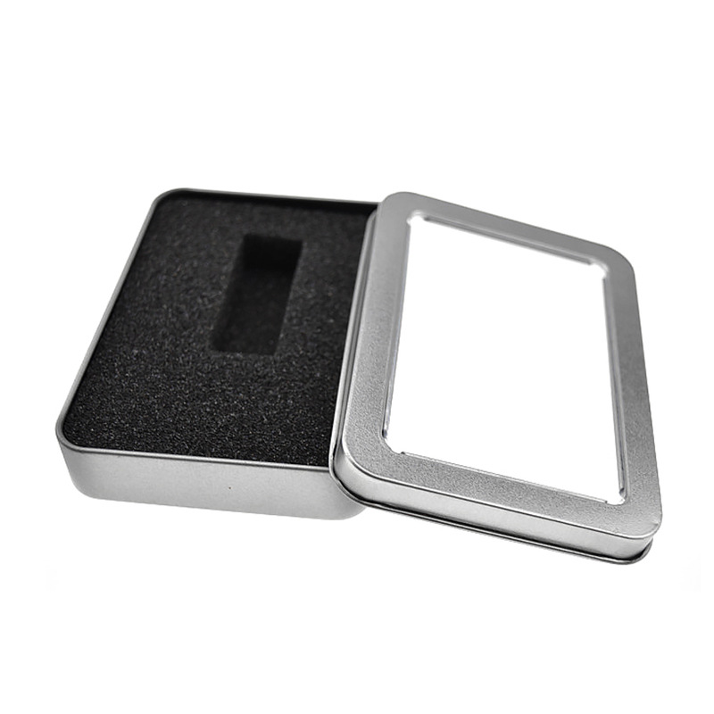 定制115*85*22全开窗铁盒 U盘包装盒 金属包装盒 马口铁盒批发