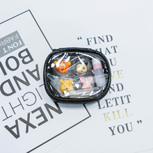 黑色韩国近视美瞳隐形眼镜小包可爱双联伴侣盒