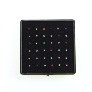Factory 36 boxed European and American diamond nose nails stainless steel nose nails 1.5mm titanium nose ring puncture