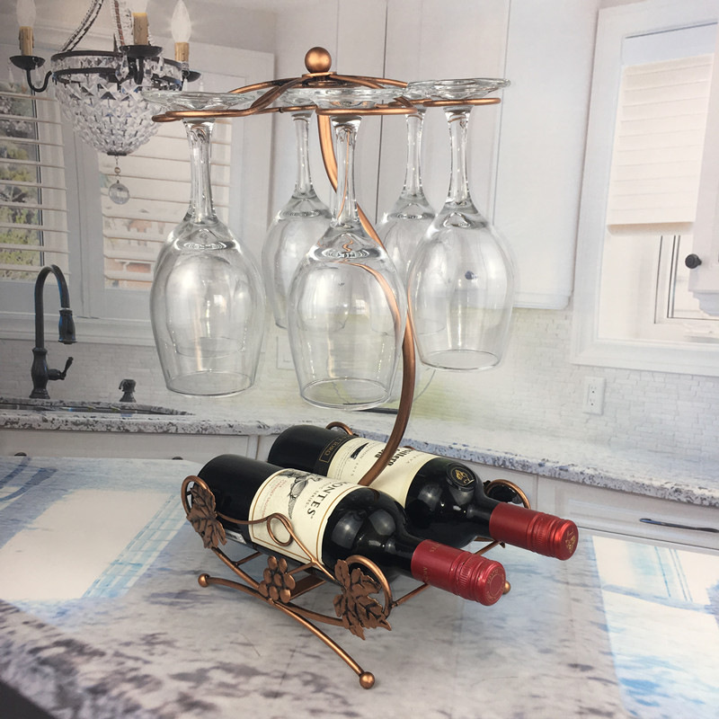 Charmston wholesale originality red wine Display rack Iron art Wine Wine Racks Wine cup Cup holder On behalf of
