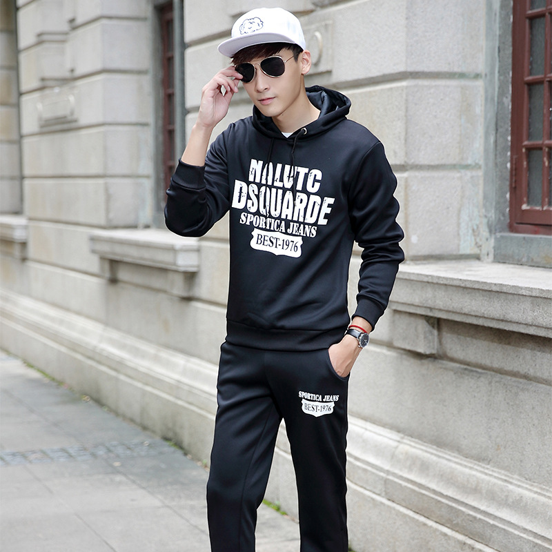 2018 otoño traje deportivo casual hombre encapuchado impresión suéter traje deportivo de hombre un cabello