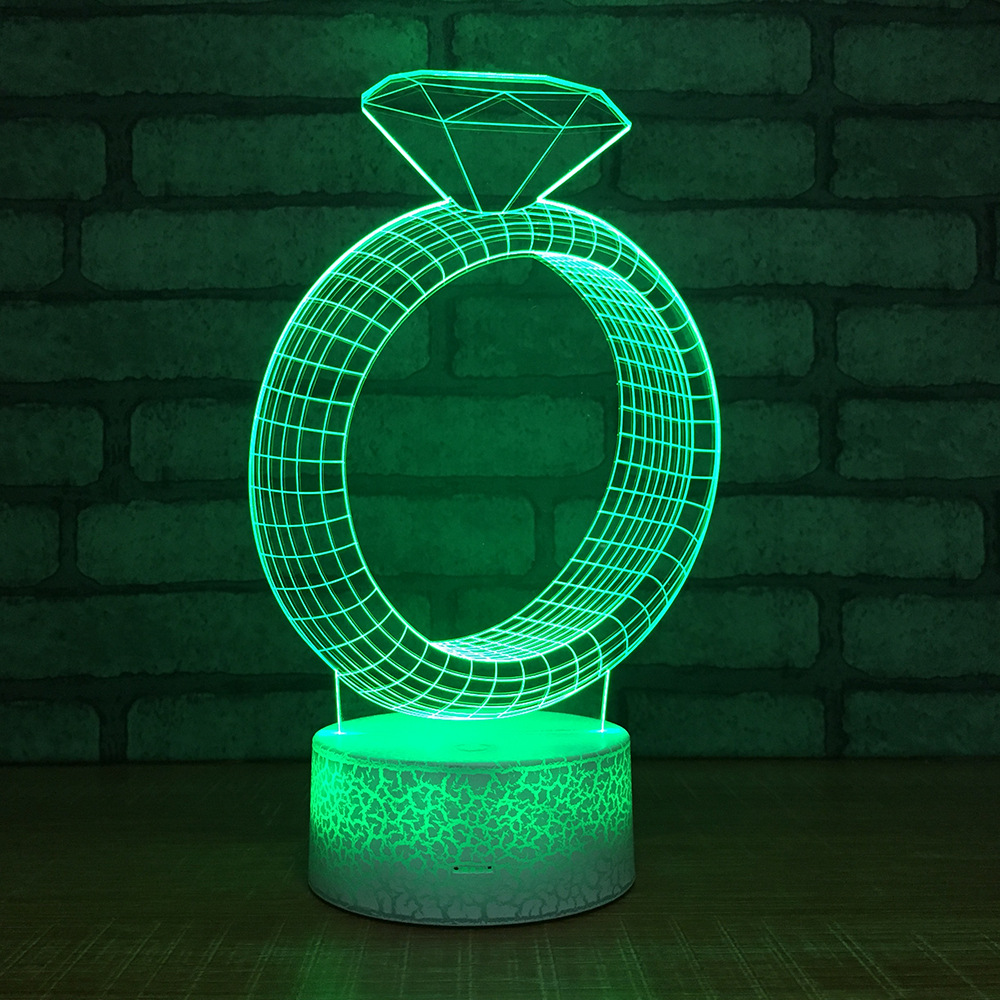 亚马逊爆款 爆裂纹3D灯小夜灯台灯