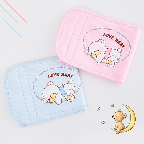 Cartoon Embroidered Stomach Belt for Newborns and Infants, Thicker Protective Waistcoat for Baby with Bear Design