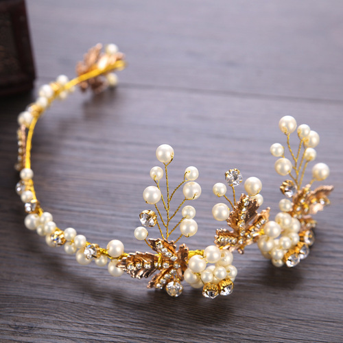 Hairpin hair clip hair accessories for women headdress Baroque gold leaf hair girdle