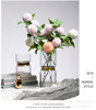 Creative European Copper Copper Transparent Glass Vase Artificial Metal Metal Hydroponic Flower Blossom Dried Flower Swelling