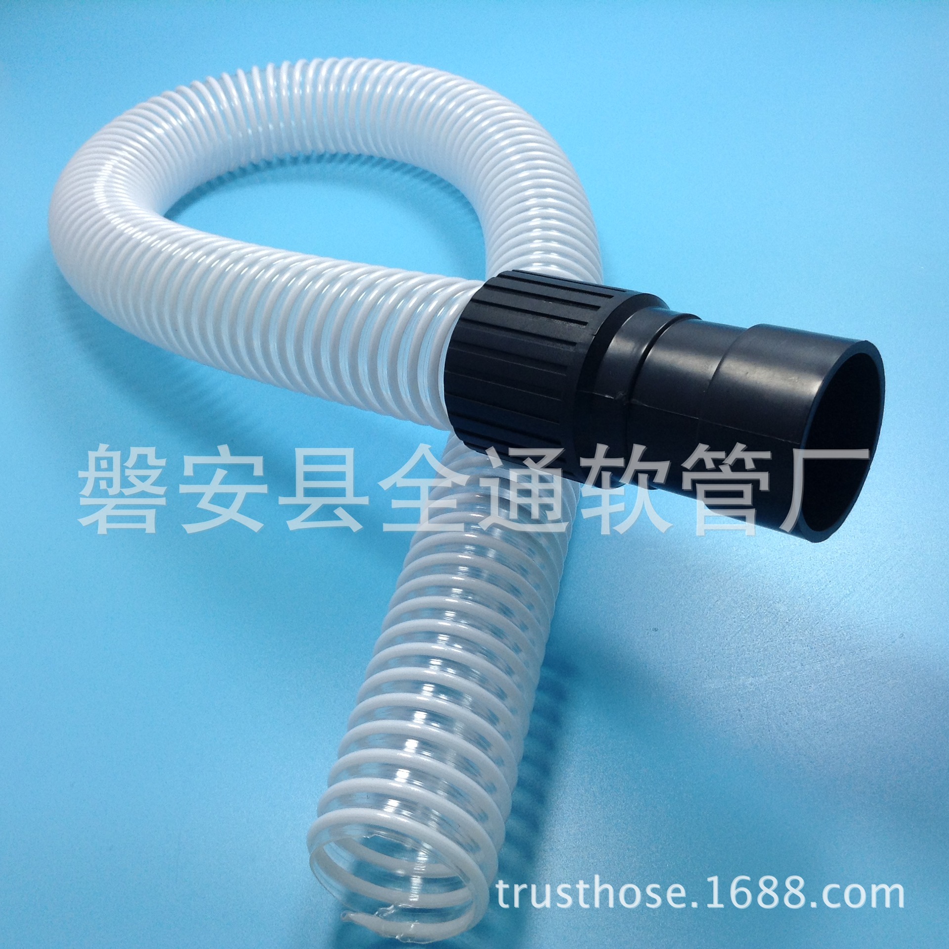 供应内径32mm 袜子废丝废纱管集尘器配套 透明pvc塑筋波纹管 
