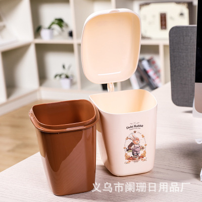 desktop Trash household a living room Plastic trumpet Trash Mini originality kitchen With cover Rubbish wastepaper basket
