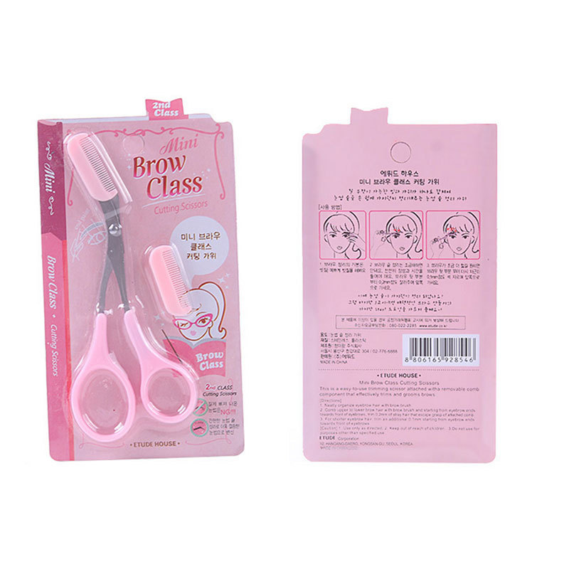 Factory Direct Sale Beginner Hair Comb Eyebrow Razor Stainless Steel Eyebrow Scissors Makeup Tool Small Scissors