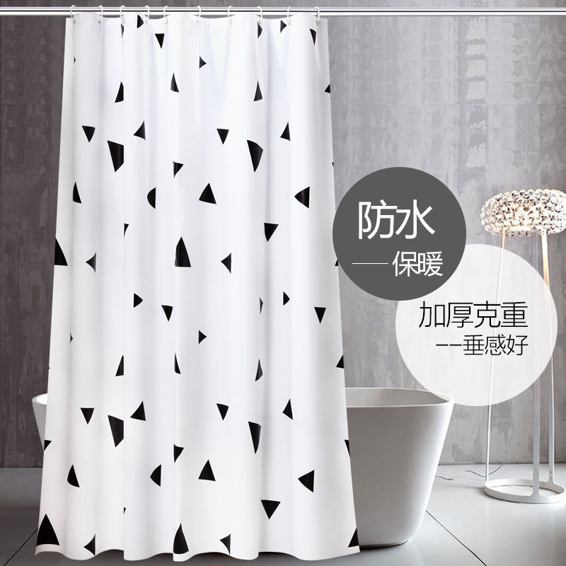 new pattern Northern Europe black triangle Shower Curtains curtain Partition curtain door curtain TOILET waterproof grey shading