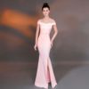 shoulder slim noble banquet hosts bride toast long evening dress