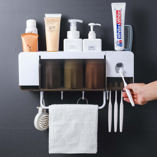 Toothbrush holder bathroom home bathroom set, toothbrush holder set, multi-functional holder for toothbrush and mouthwash cup