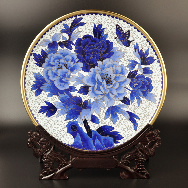 Spot batch 26cm Cloisonne On-the-spot Kanpan a living room Decoration Filigree Enamel factory Direct selling foreign affairs