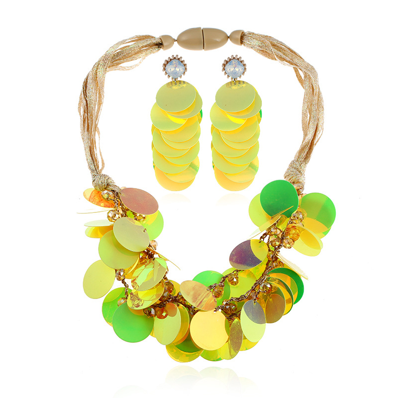 Plastic Fashionnecklace(yellow) NHVA4780-yellow