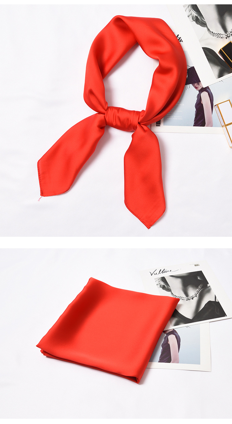 123g Weight Silk Scarf Classification Daily Occasion Satin Material Solid Color Pattern Summer, Spring, Autumn Season Women'S Gender Simple Style Style Women's Simple Style Solid Color Satin Silk Scarves 26
