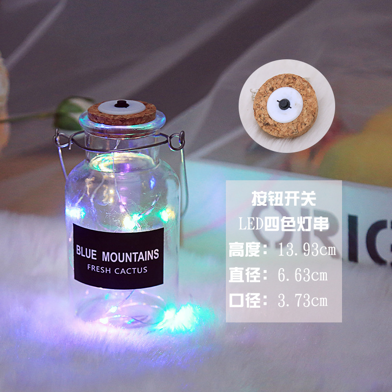 Botella de deseos luminosa botella de vidrio creativa qixi amante graduación regalo Navidad LED deriva botella estrella