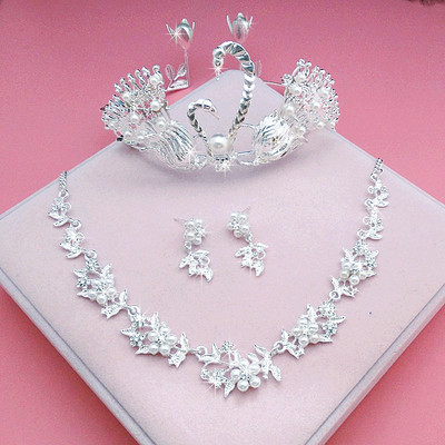 swan new pattern Pearl bride Necklace Headdress Three marry With accessories marry Headdress Pendant wholesale