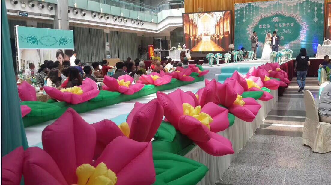 【厂家】外贸出口婚礼现场自动开花路引花朵 充气仿真花链