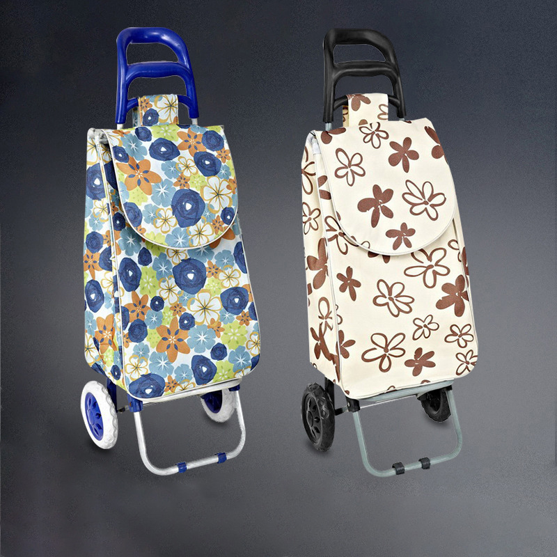 超市购物小推车买菜爬楼车牛角手柄二轮手拉车折叠拉杆车|ms