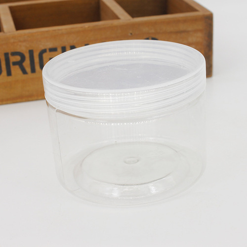 Screw cap transparent plastic box jewelry storage box packaging box fully transparent sealed wide mouth bottle portable storage