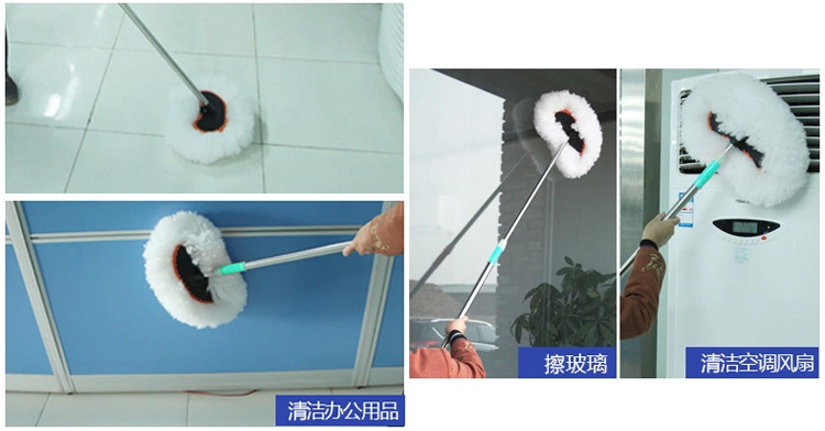 Milk silk car washing brush long rod long handle telescopic soft hair car washing mop water brush car wax mop cleaning tool
