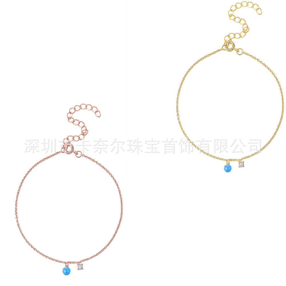 New products ROXI Amazon Selling fashion Simplicity superior quality Opal Diamond lady Anklet