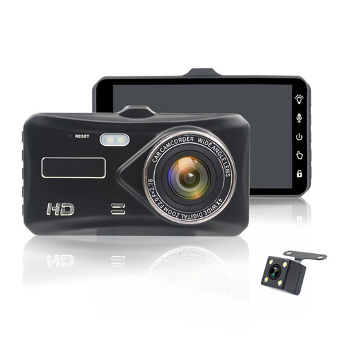 4-inch Touchscreen Metal B6T Dual Camera Dash Cam with Car HD Night Vision 1080 Reverse Image