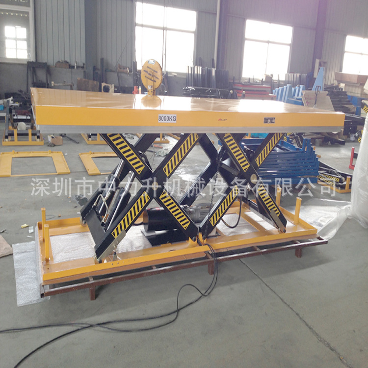电动液压平台长台面 固定电动升降平台 双排剪叉升降台
