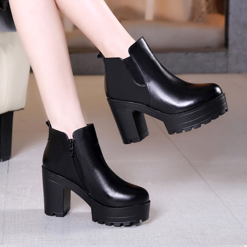 Mã H5391 Giá 1030K: Boot Cổ Thấp Nữ Indti Big Size Ngoại Cỡ Gót Vuông Hàng Mùa Xuân Thu Đông Đế Cao Giày Dép Nữ Chất Liệu G03 (Miễn Phí Vận Chuyển Toàn Quốc).