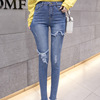 Hole nine cent pants female spring and Autumn Festival temperament