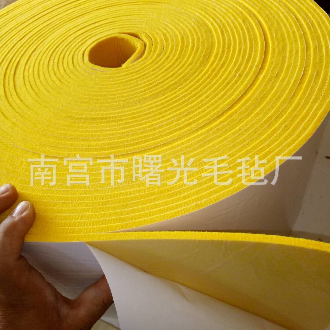 供应彩色毛毡装修墙壁隔音彩色背胶毛毡布双面自粘背景布