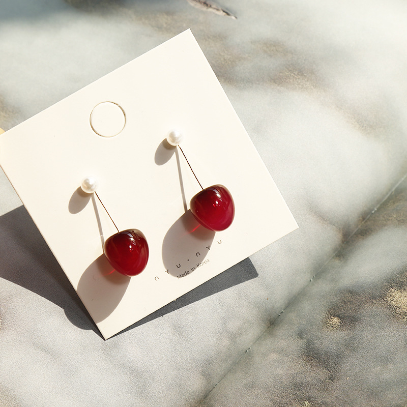 14g Weight Earrings Classification 1 Pair Fashion Cherry Alloy Resin Plating Women's Earrings