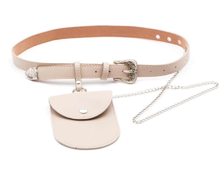 Vintage Floral Women's Belt with Metal Chain Waist Bag measurements and detail photo 15