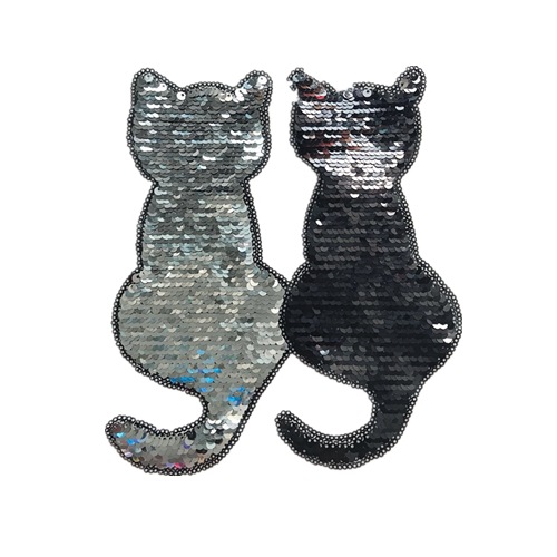 Lentejuelas Giratorias De Gato Cuentas De Computadora Giratorias Insignia De Bordado Accesorios De Ropa Gatos Pegatinas De Tela De Lentejuelas Giratorias display picture 3