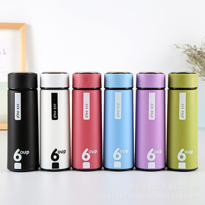 批發大容量雙層玻璃杯家用耐熱商務水杯帶蓋廣告禮品杯子定制logo