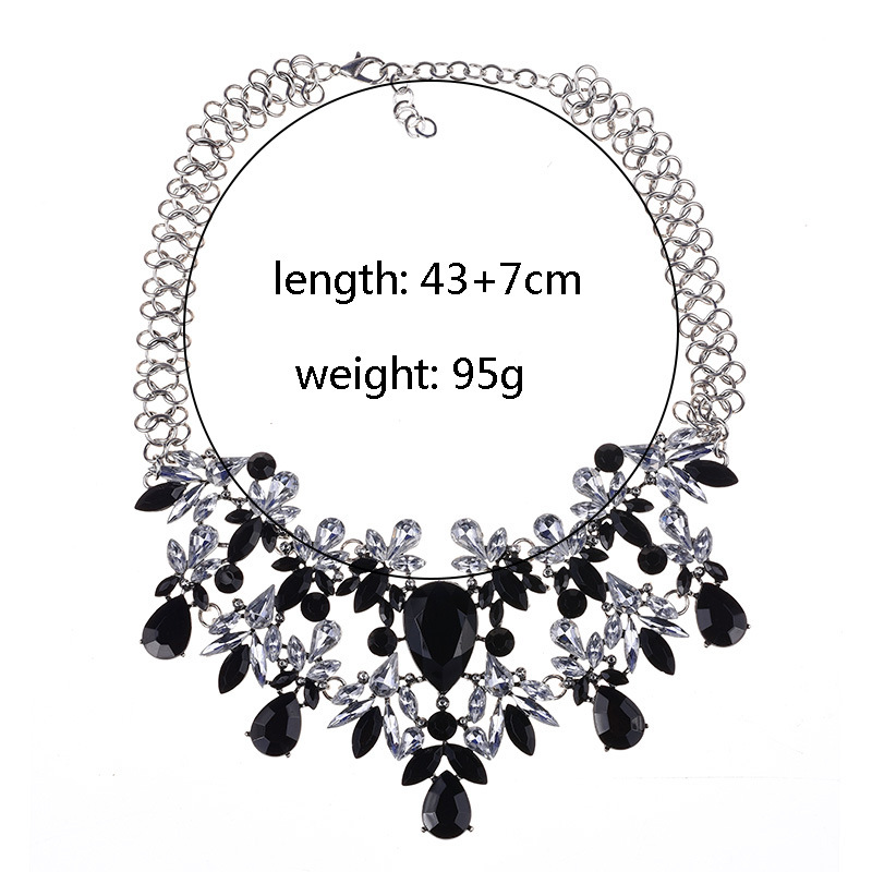 Les Gouttelettes D'Eau Glamour Brillant Cristal Alliage Collier De Gros display picture 2